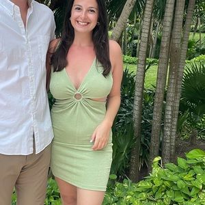 Plunging Neckline Cutout Dress